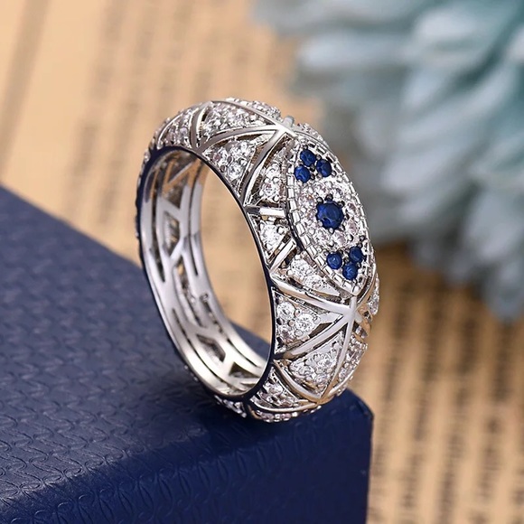 Sapphire Evil Eye Ring - Picture 9 of 11